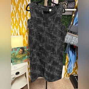 GAP Black and White Checkered Midi Dress